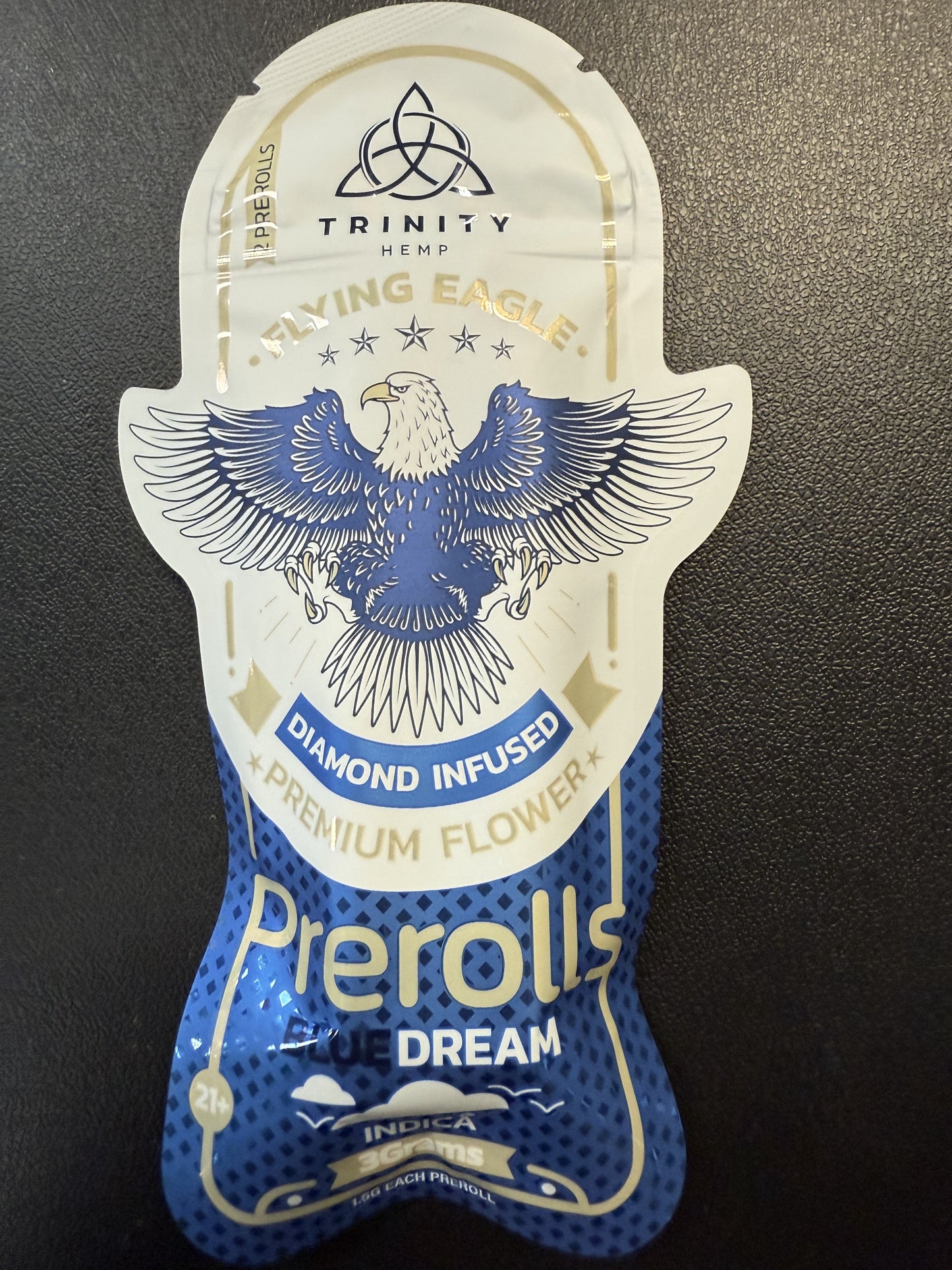 FLYING EAGLE DIAMOND INFUSED PREROLLS- 2 PACK- 3 GRAMS