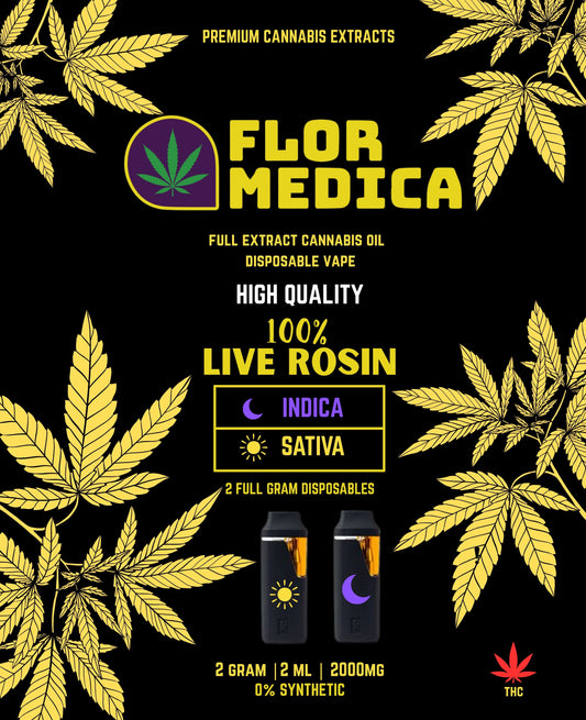 2G LIVE ROSIN CLEMENTINE TRAINWRECK/CANADIAN MANGO DISPOSABLE VAPE- INDICA/SATIVA- 2 PACK
