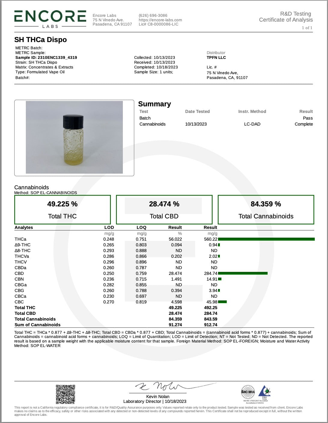 2:1 MEDICAL GRADE THCa DISPOSABLE CARTRIDGE- 1 GRAM